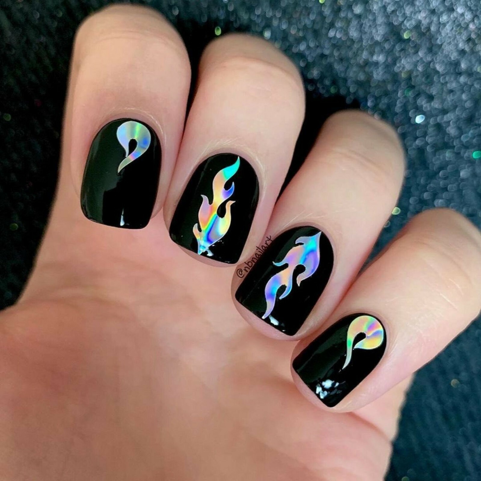 Dripping Flames Stickers (Holo) – Daily Charme Collaboration, Nail Stickers