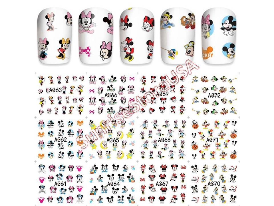 Nail Art Water Transfer Sticker Disney Mickey Minnie Mouse Cartoon Decal Manicur