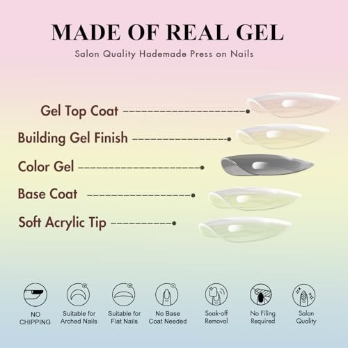 Black Press On Nails Short Oval – Acrylic Press On Nails with Glue, Dark black