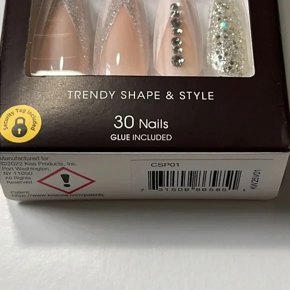 Kiss Premium Classy 30 Nails Trendy Shape Style Glue 86585 CSP01 Extra Long XL