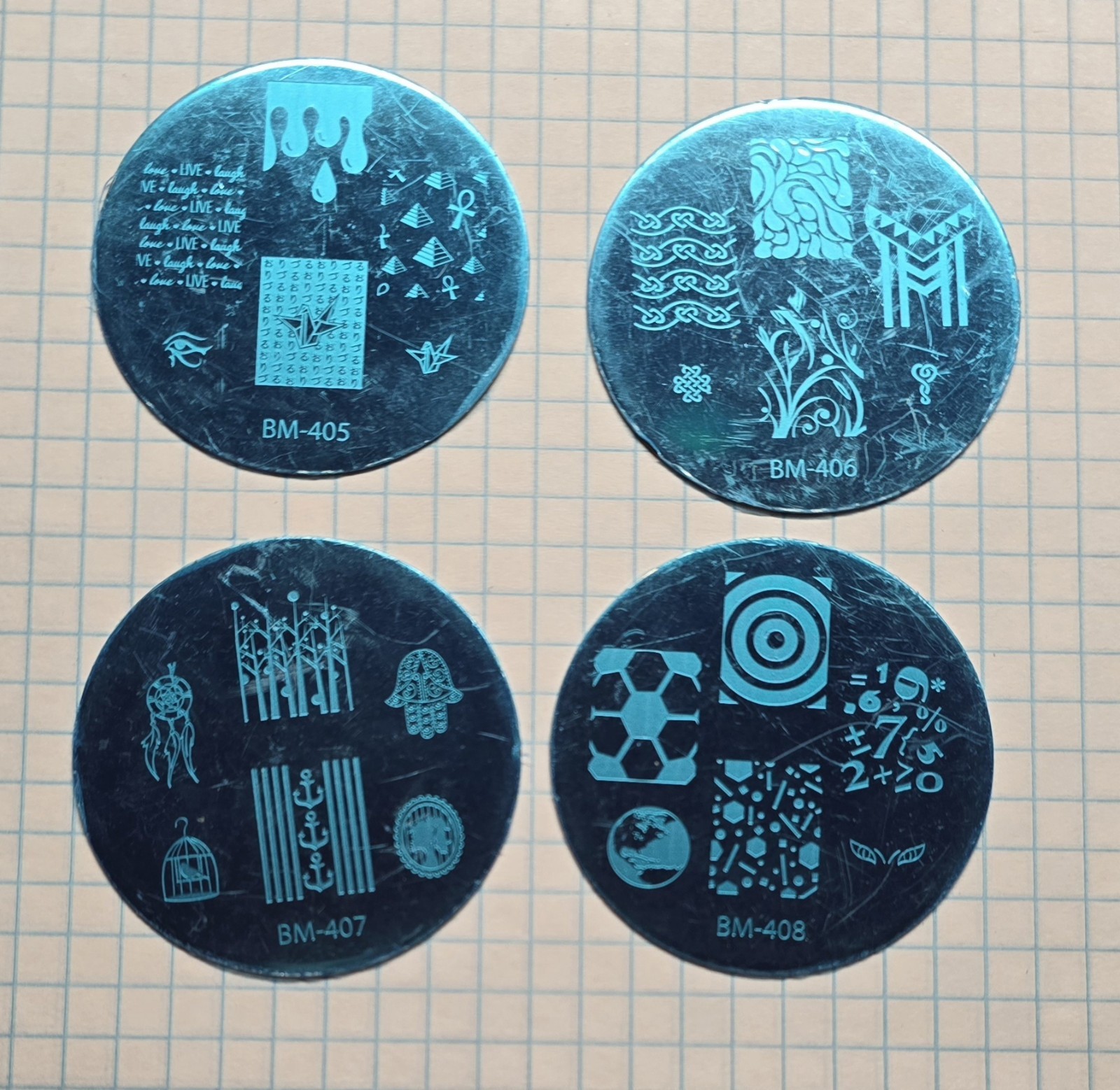 Bundle Monster Maniology Nail Stamp Round Plates Destash Lot 400 Series