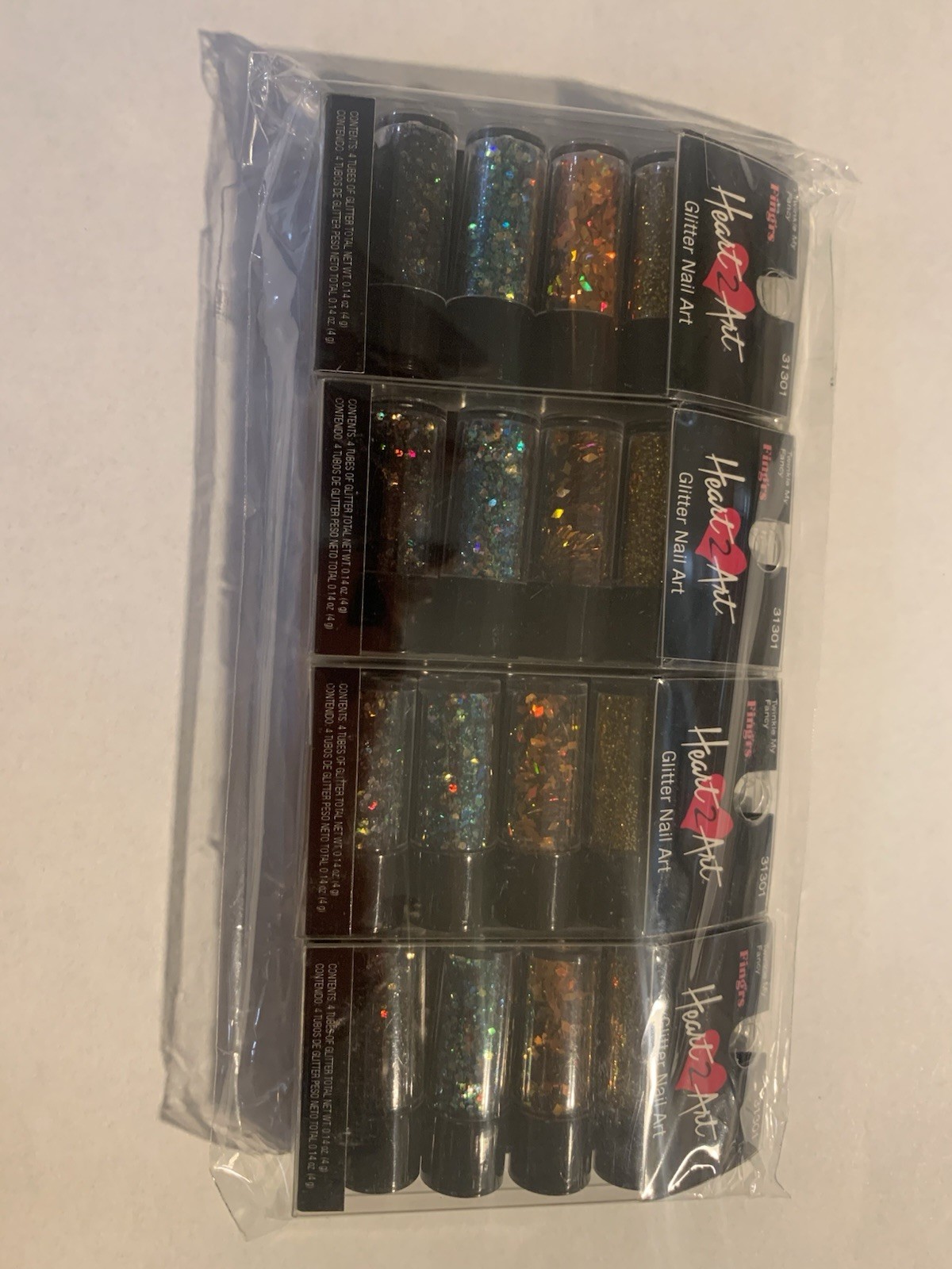 4 PACK Fing’rs Heart 2 Art Glitter Nail Art 31301 Twinkle My Fancy