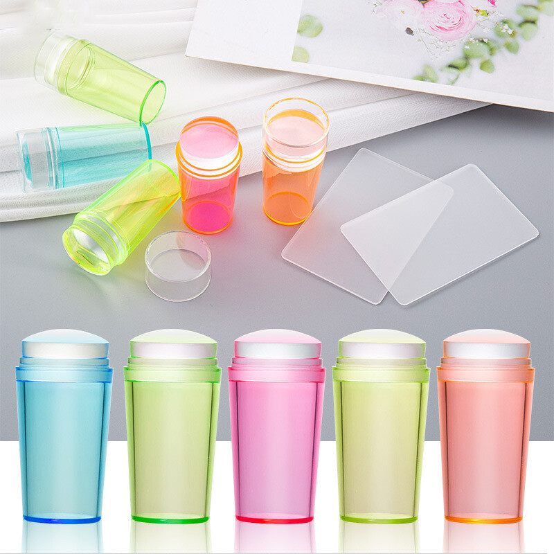 Nail Art Stamp Transparent Silicone Seal Stamper w/Scraper DIY Nail Decorate
