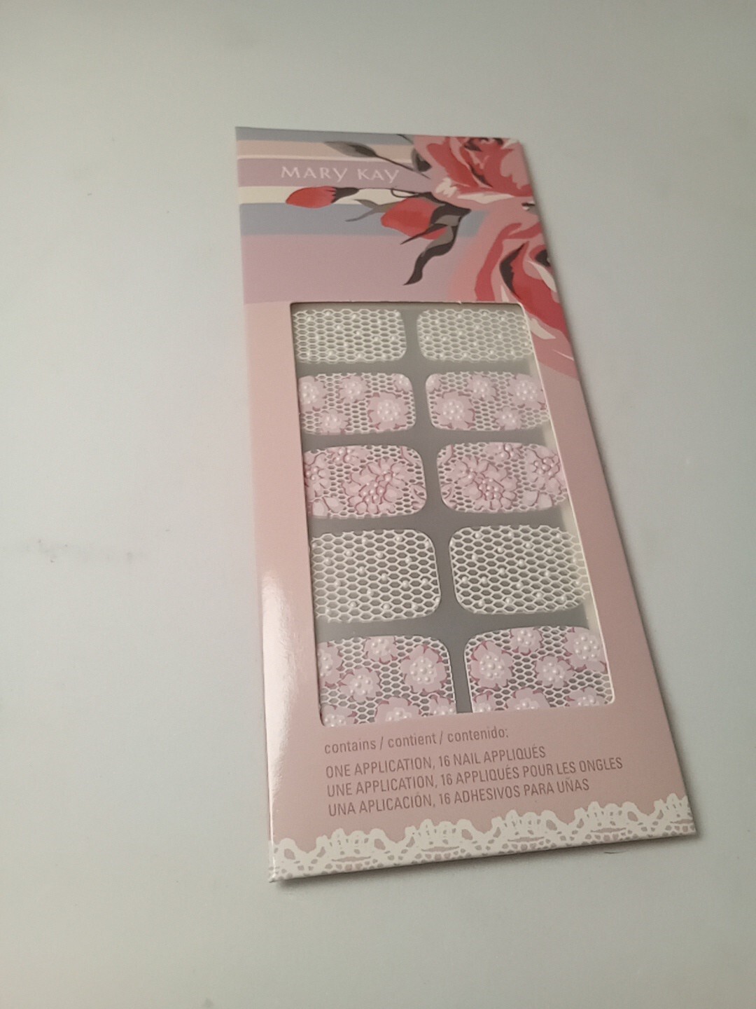 Mary Kay Nail Appliques Fingernail Stickers Into the Garden Flowers Pink & White