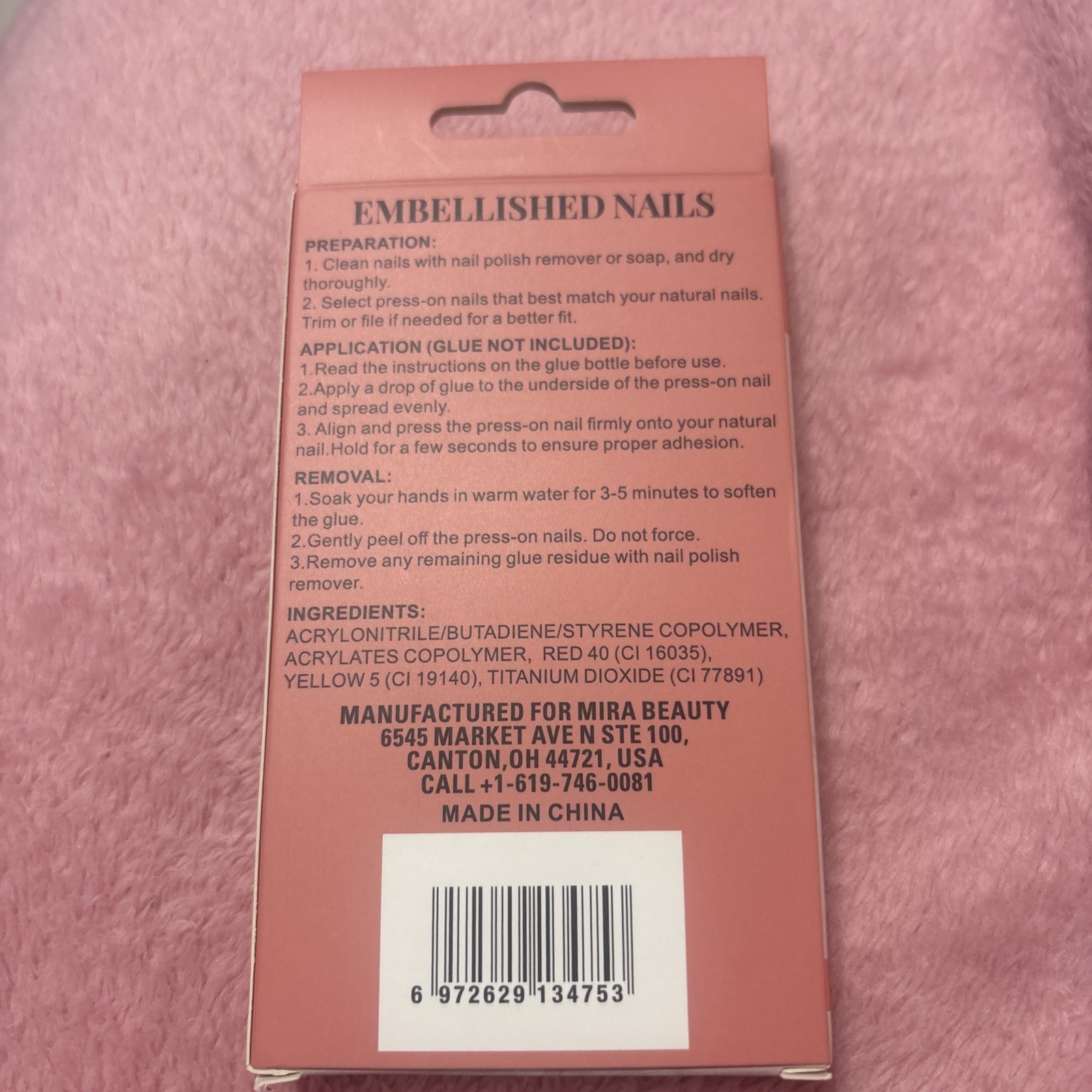 IIFY Press-On Nails Pink Shiny Almond Full Set Heart Bow 12 Pcs No Glue NEW
