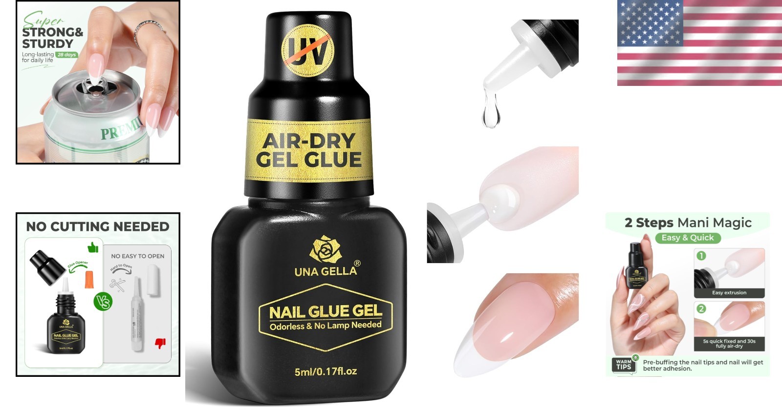 Ultra-Strong Gel Nail Glue 5ml – Fast Curing, Travel-Friendly with Precision Tip