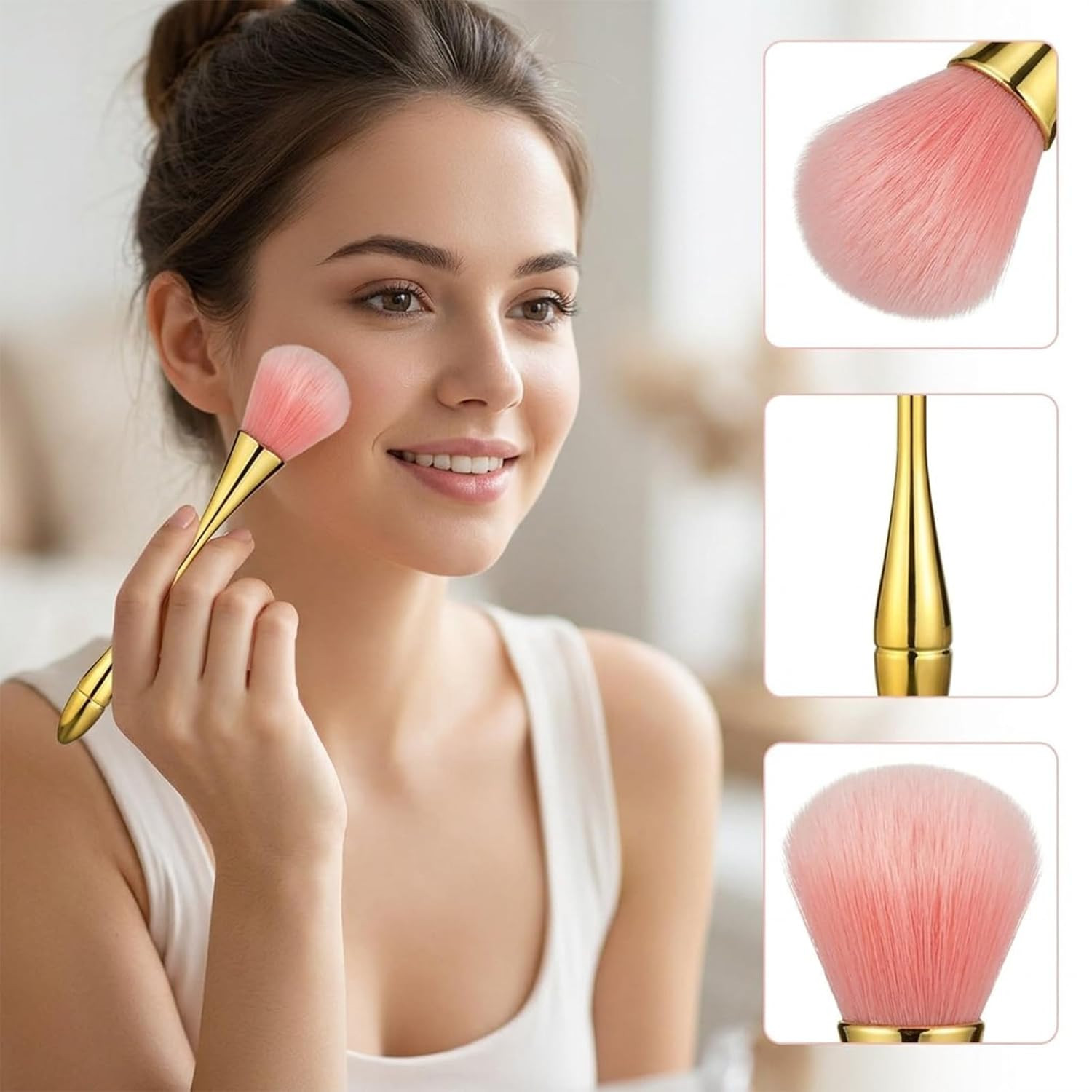 3 PCS Nail Dust Brush, Acrylic Dust Brush for Nails Soft Nylon Nail Art Brushes