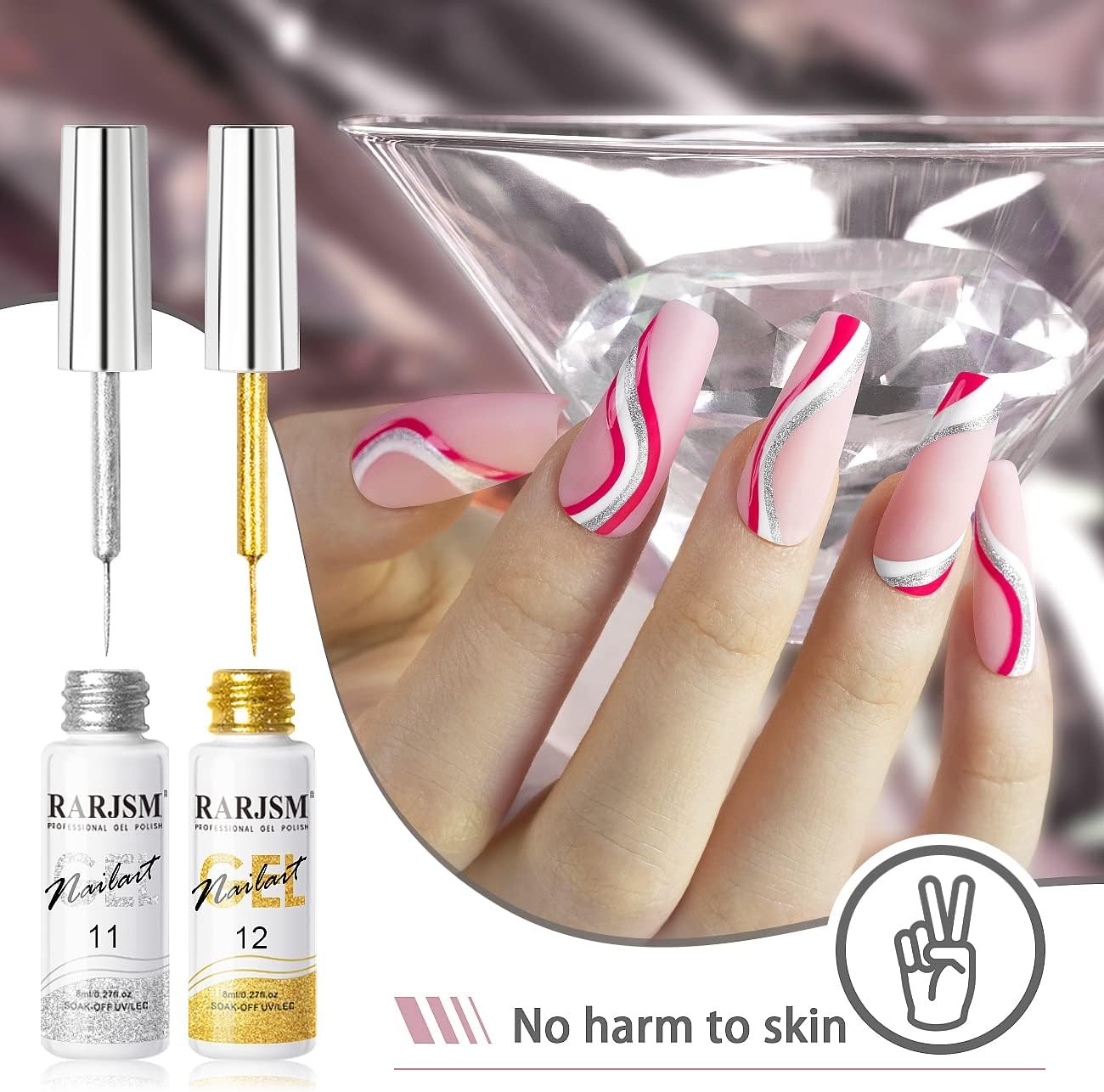 Nail Art l, Liner l Polish, Bla White Nail Design Polish