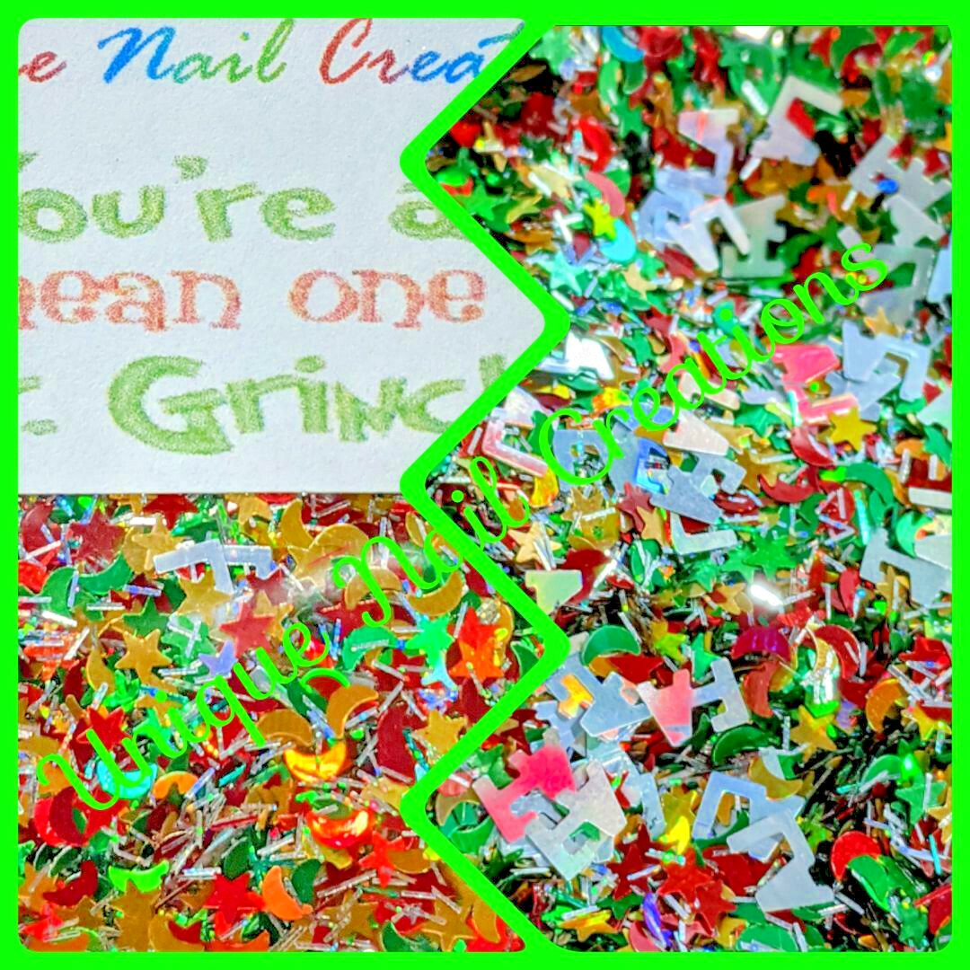 Limited Edition Glitter Mix~MR. GRINCH~Nail Art/Body Glitter/festival/Slime
