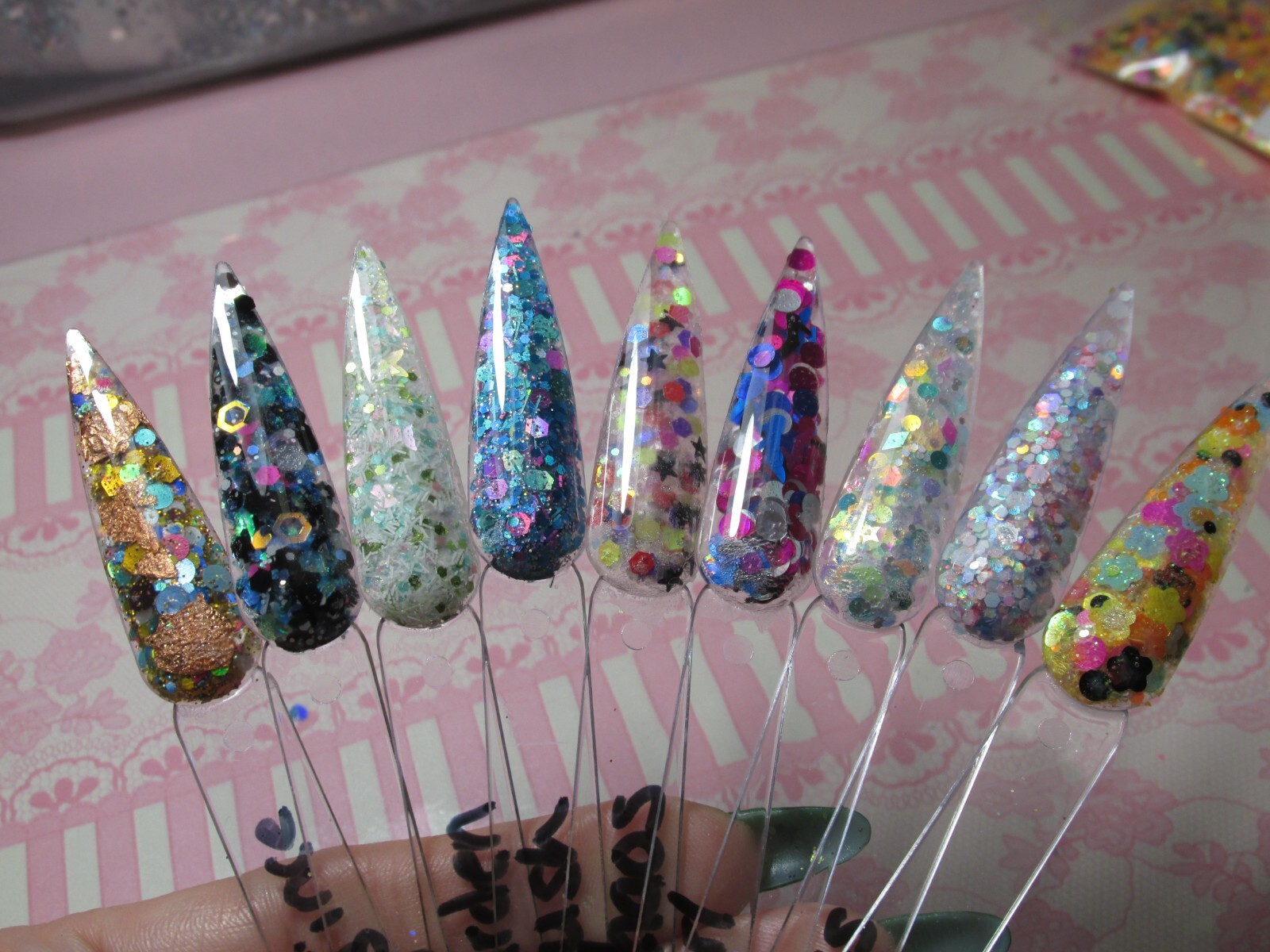 15 bags Glitter mixes for nail art Bundle