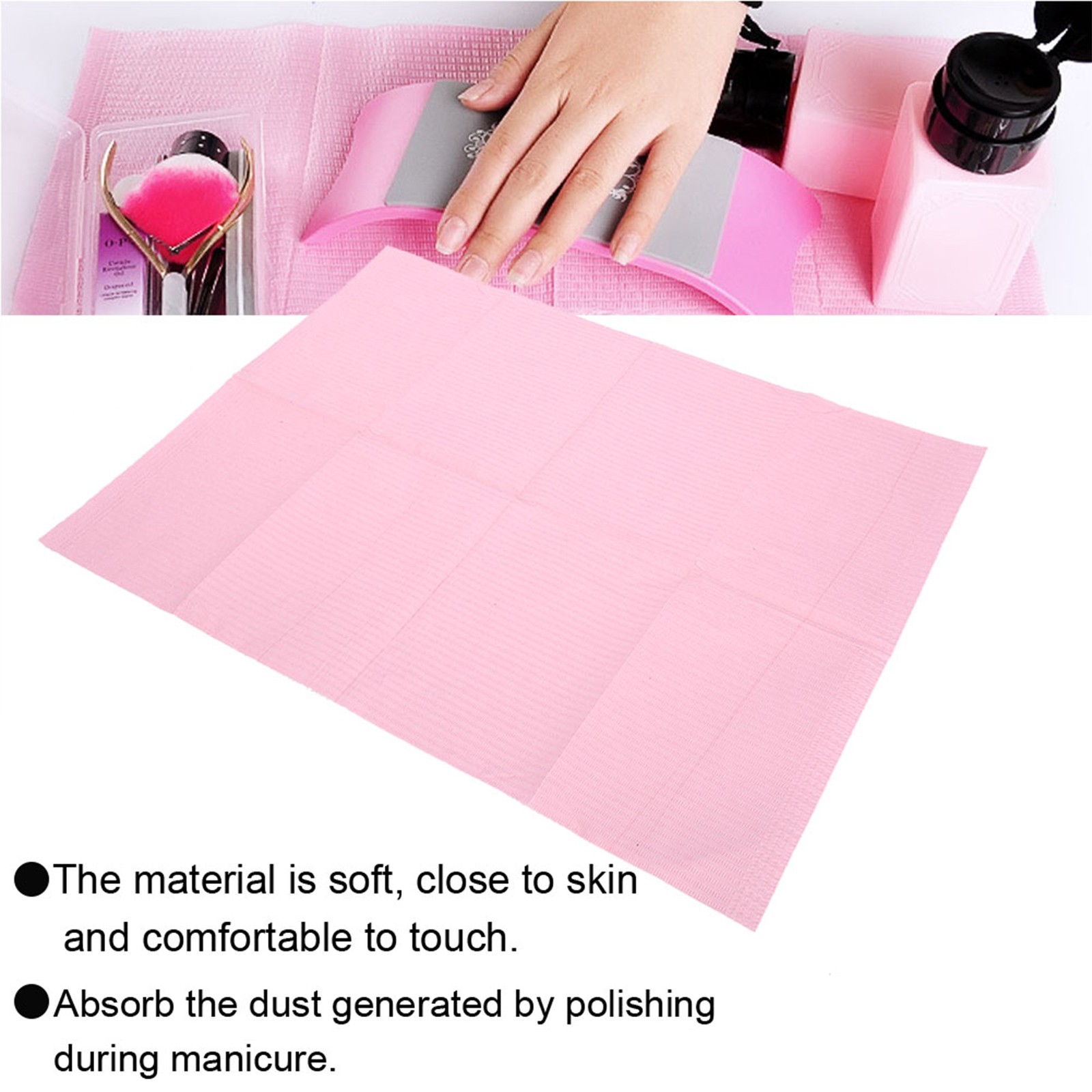 125pcs Nail Art Table Mat Soft & Waterproof For Manicure At Salon Excellent