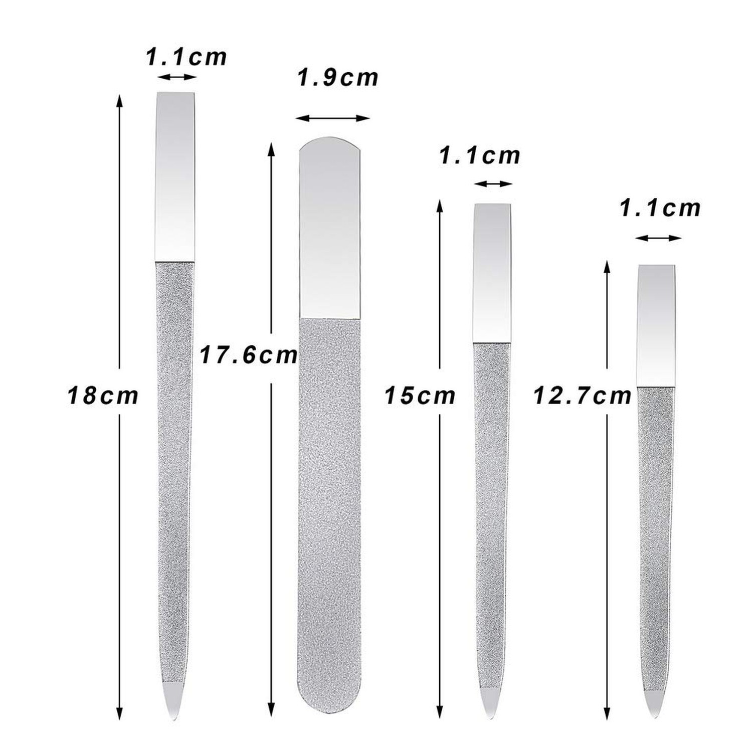 4 Pcs Metal Nail File Diamond Nail Files Stainless Steel Nail File Kit Double…