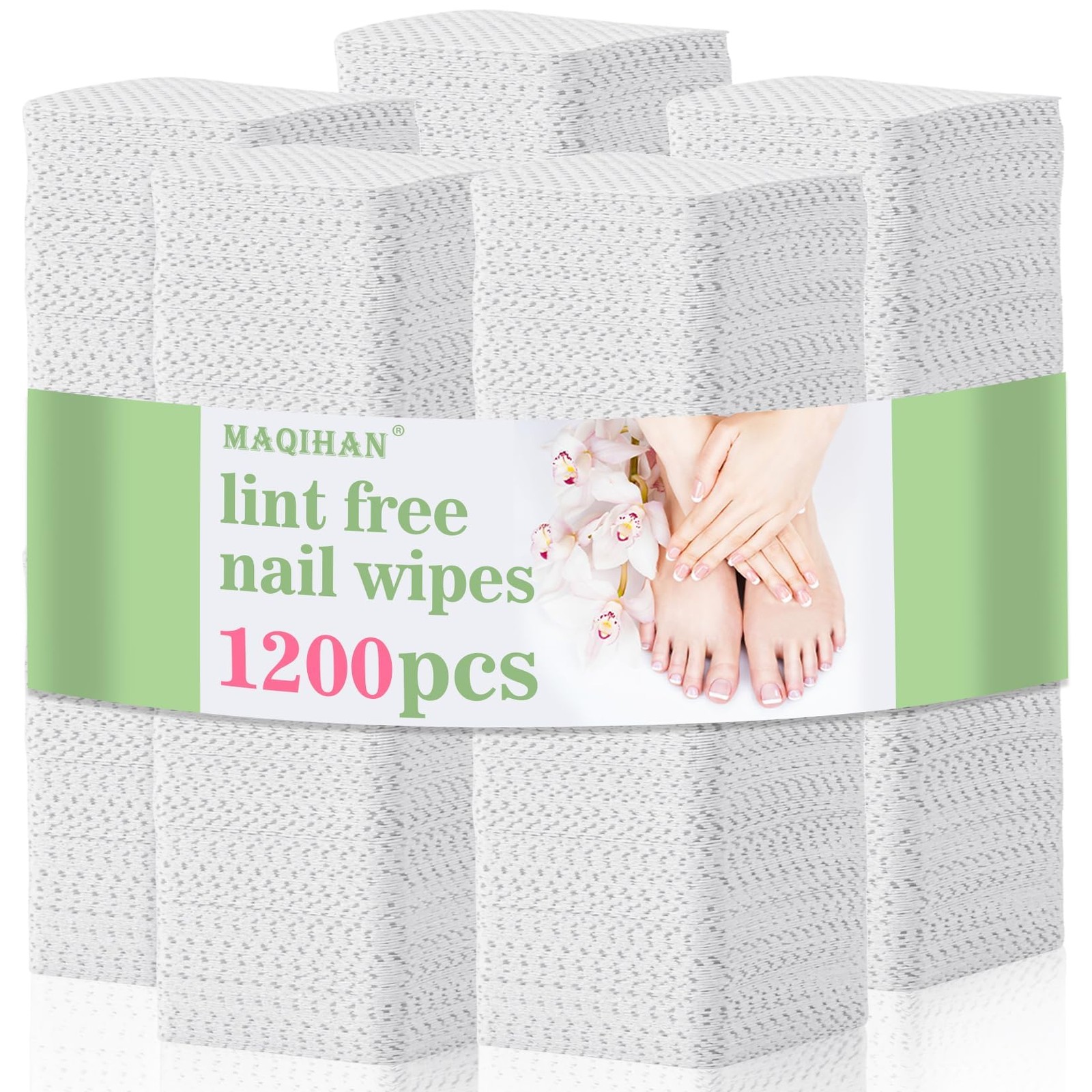 MAQIHAN 1200 Lint Free Nail Wipes – White Acetone Polish one size,