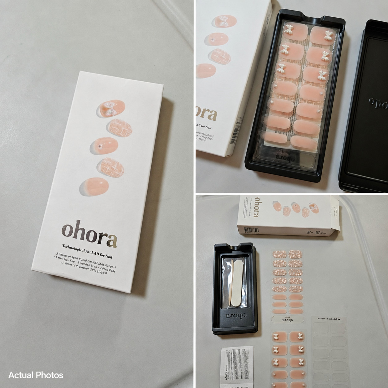 ohora N Cherie Tweed Nail Semi Cured Gel Nail Strips 30pcs K-Beauty Nail Art