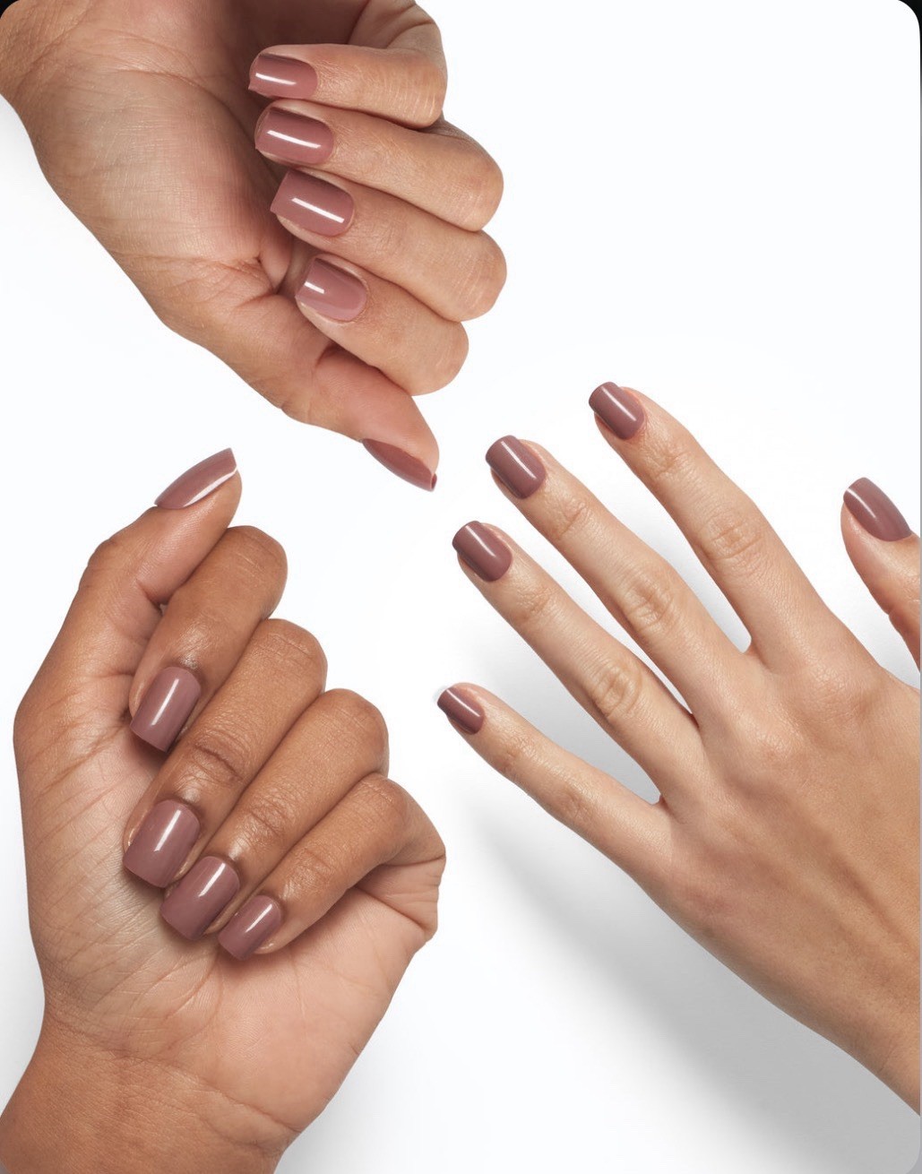 OPI On Point Press-On Nail Kit Tickle My France-y Burgundy Mauve Reusable Vegan