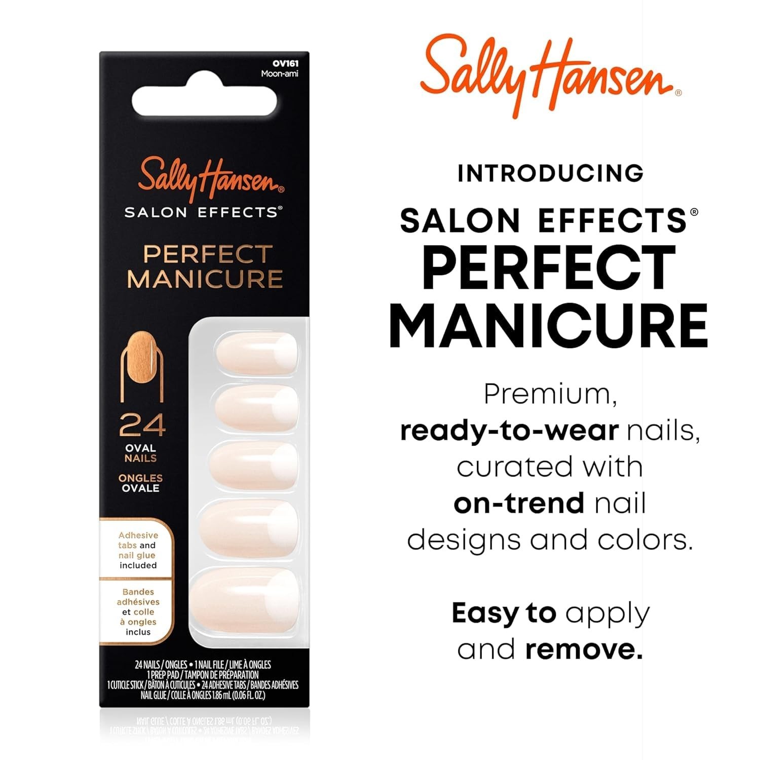 2-Pack Sally Hansen Salon Effects Perfect ManicureMoon-ami OV161, 48 Nails Total