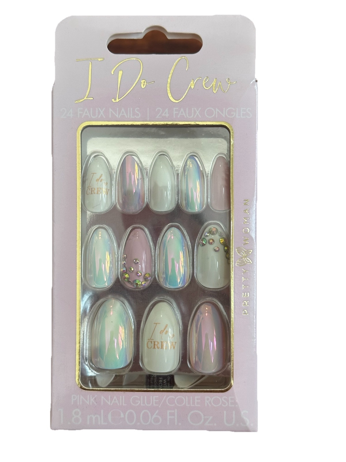 Wedding I Do Crew Faux Nails 24 With glue Included
