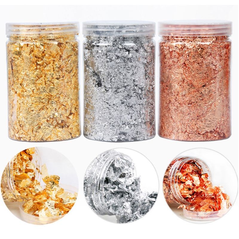 Gold Silver Paper Thin Colored Foil Fragments Nail Painting Handicrafts