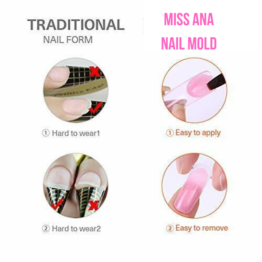 120PCS POLY NAIL GEL QUICK BUILDING MOLD TIPS NAIL DUAL FORMS EXTENSION TOOL JBS