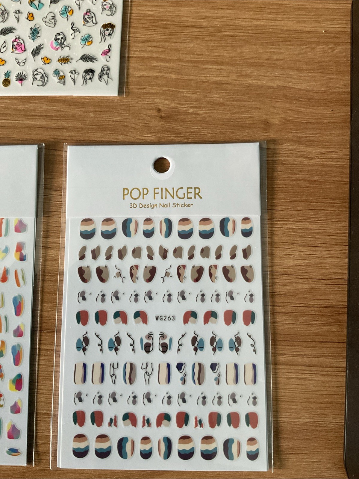 Set Of 5 Nail Design Stickers Brand New In Package Pop Finger Brand