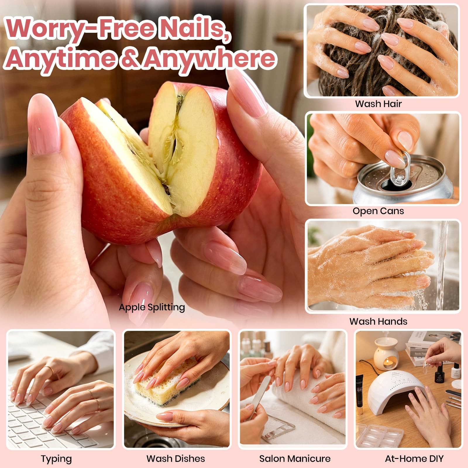 Beetles 2Pcs*20g Super Strong Nail Tip Glue Gel, No Wipe UV LED Cured | Hands…