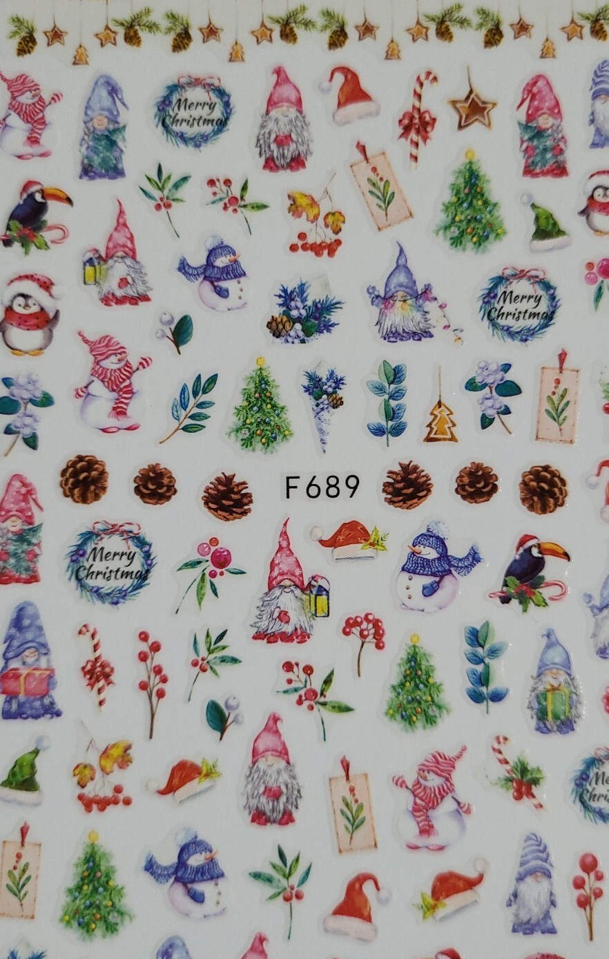 Christmas gnomes Holiday Nail Art Stickers