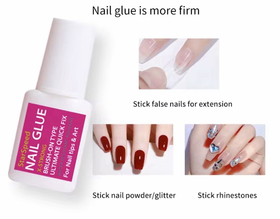 Extra-Strong Brush-On Quick-Dry Nail Glue 8ml for Nail Tips & Nail Art