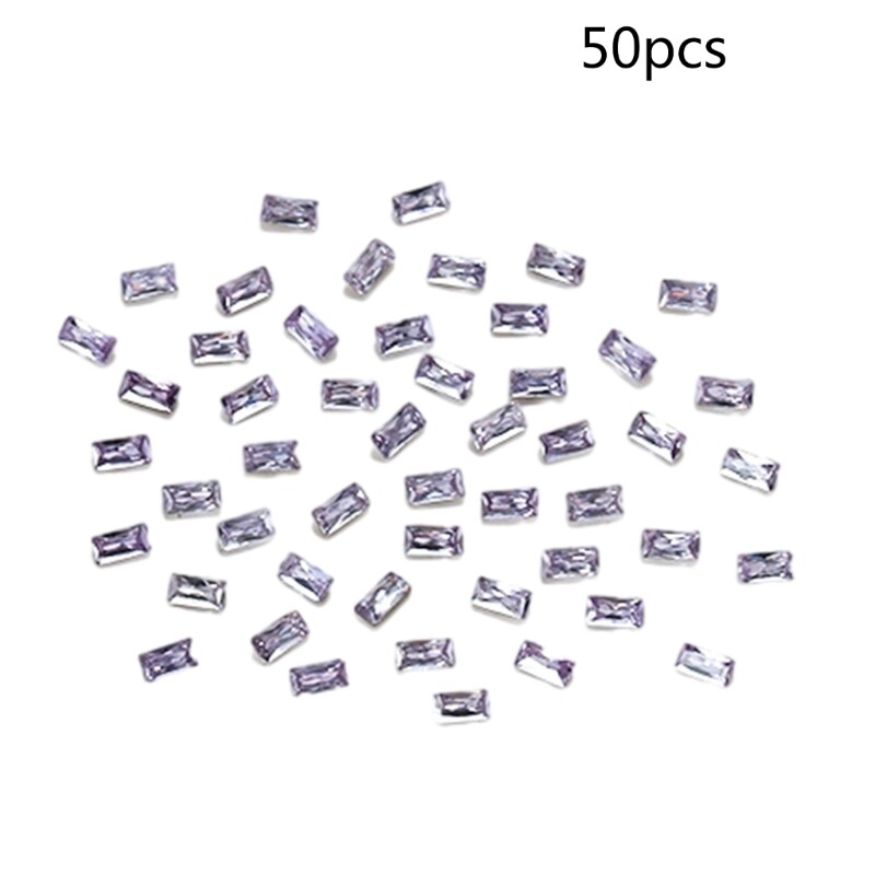 50pcs Rectangle Pointed Bottom Rhinestones Personalize Your Decor