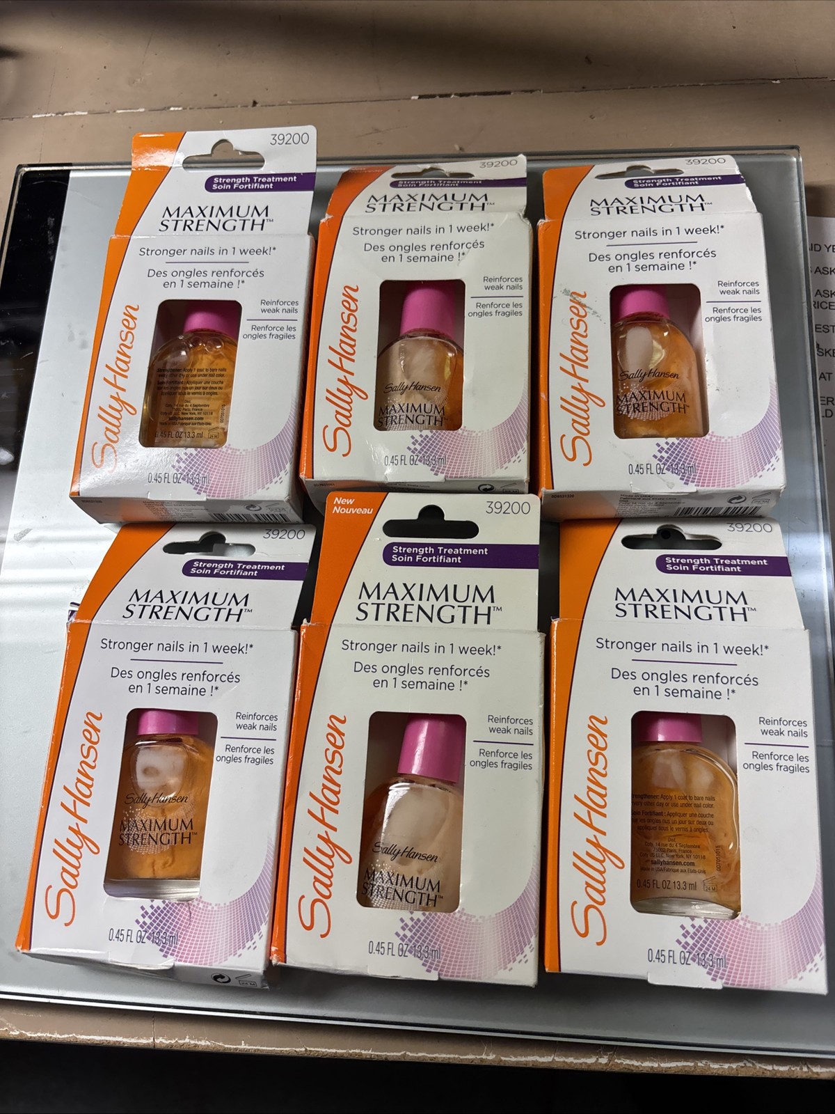 Lot Of 6 SALLY HANSEN MAXIMUM STRENGTH- .45 OZ EACH