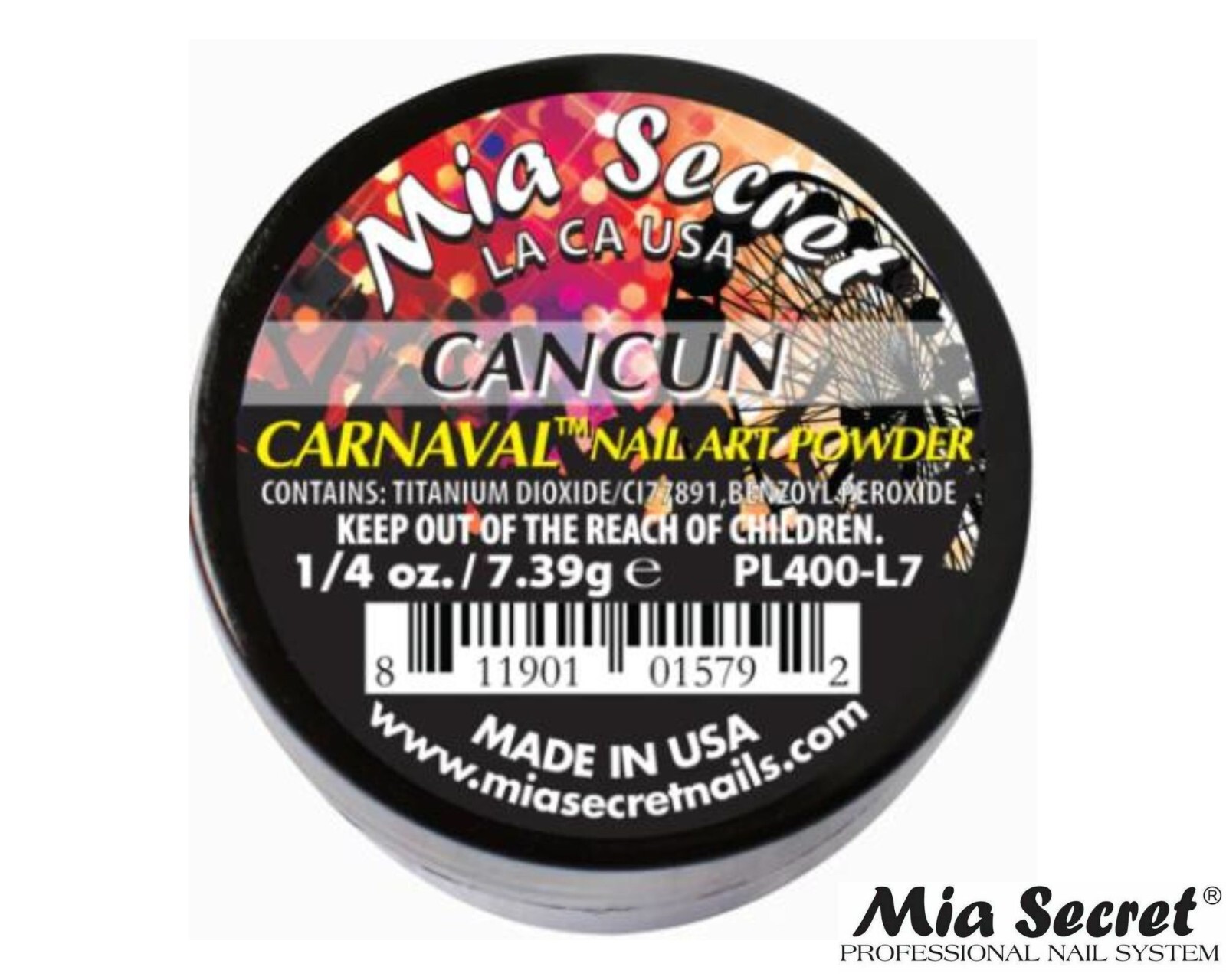 Mia Secret Nail Art Powder Carnaval Collection (CANCUN) 1/4oz