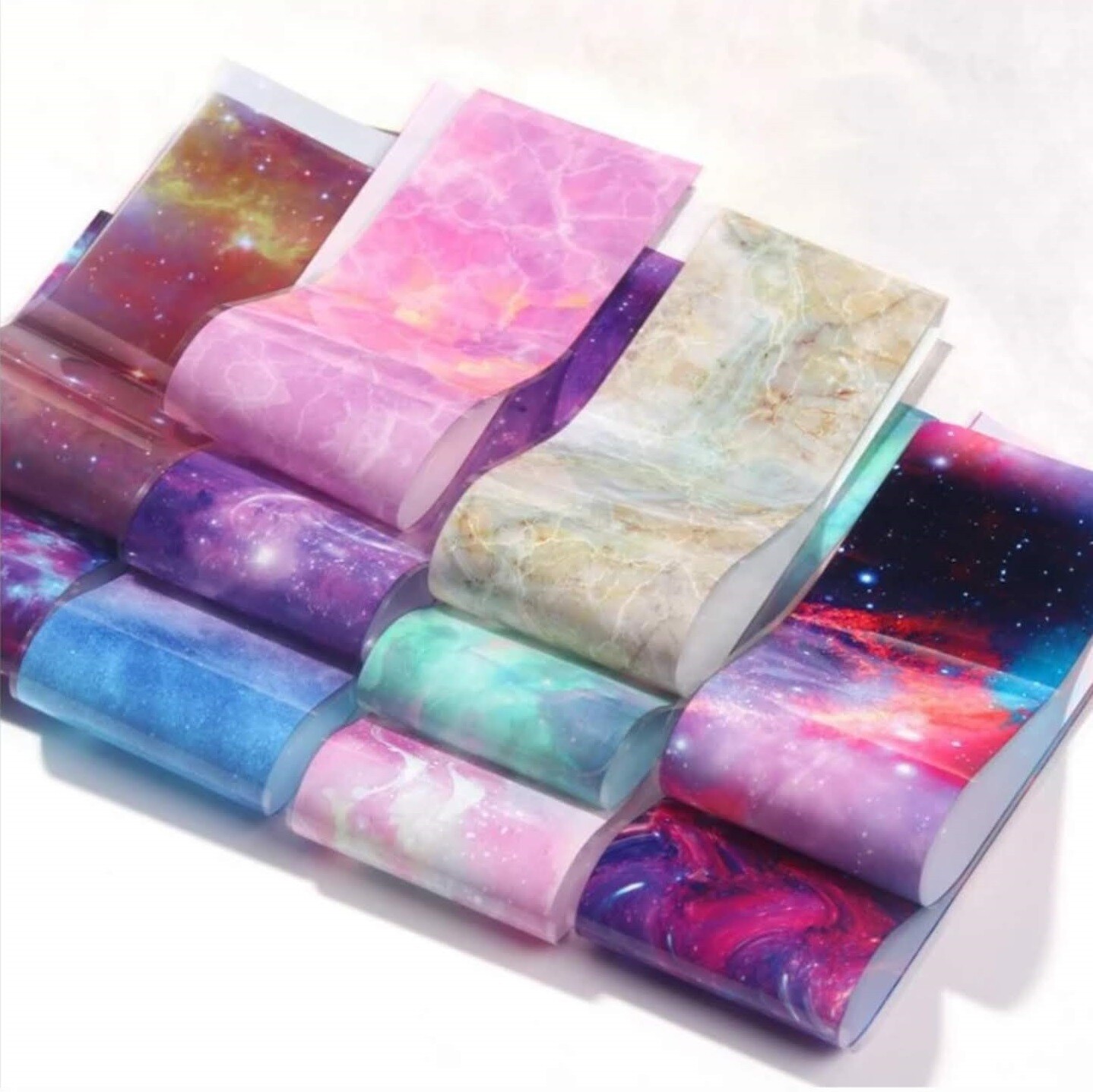 40 Styles 4x100cm Galaxy Meteor Star Transfer Foil Nail Art Sticker Manicure DIY