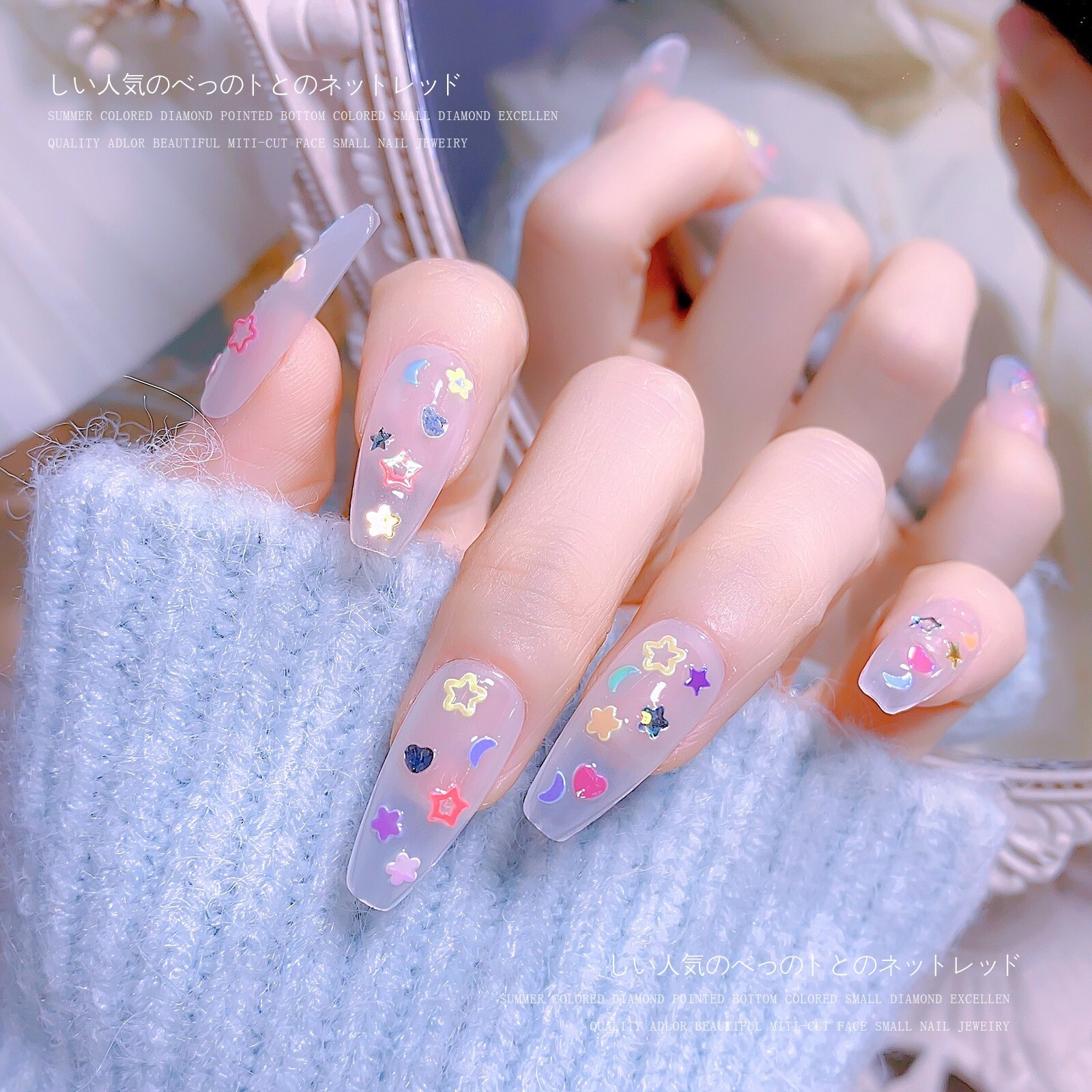 5000Pcs/Bag Nail Art Glitter Sequin Mixed Heart Star Flower DIY Nail Tips Decor
