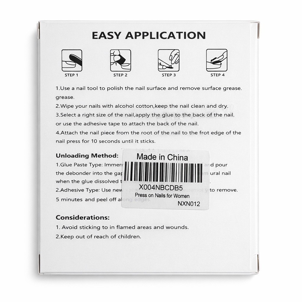 IQXGE Reusable Press On Nails Ombre Glitter Almond Shape Natural 24 Count