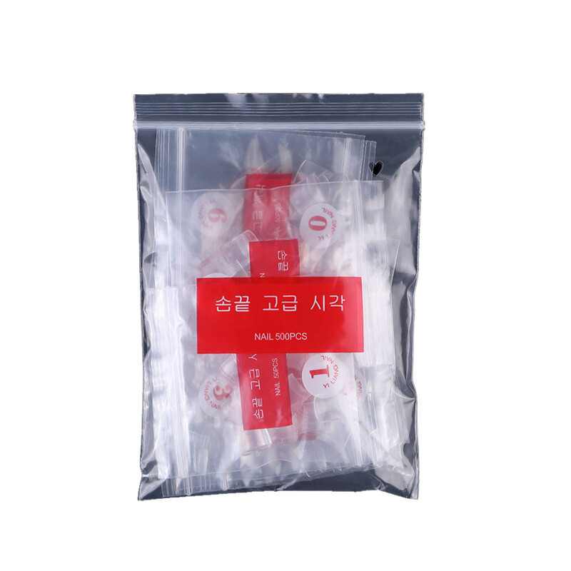 Square Nail Tips Half Cover Natural Clear Acrylic Nails French Short False Nails