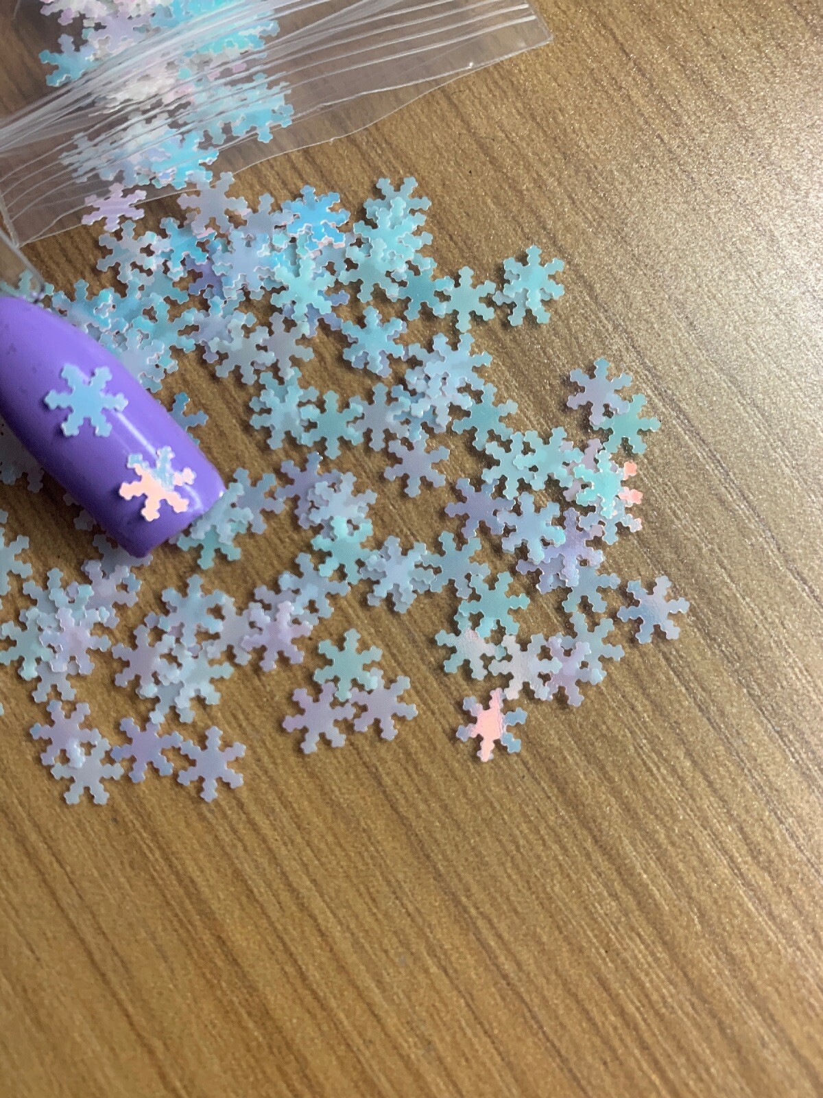 Pearlescent Iridescent Snowflake Glitter 6mm | 1 TSP | Gel Nail Art & Acrylic
