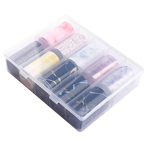 10 Rolls Marble Design Nail Transfer Foils Kit for Women Nails Nail Gradient 3