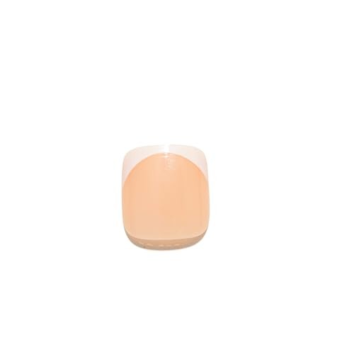 Press on Toenails, Beige Pink French Tip Glue on Toe Nails, Classy Toe Nails