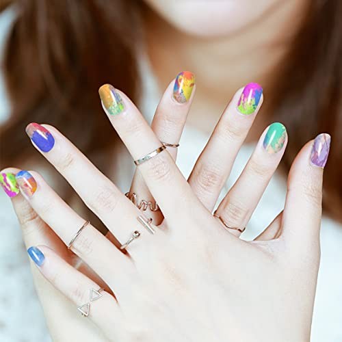 12 Sheets Aurora Gradient Color Full Nail Wraps Graffiti Cloud 12 Sheets-03