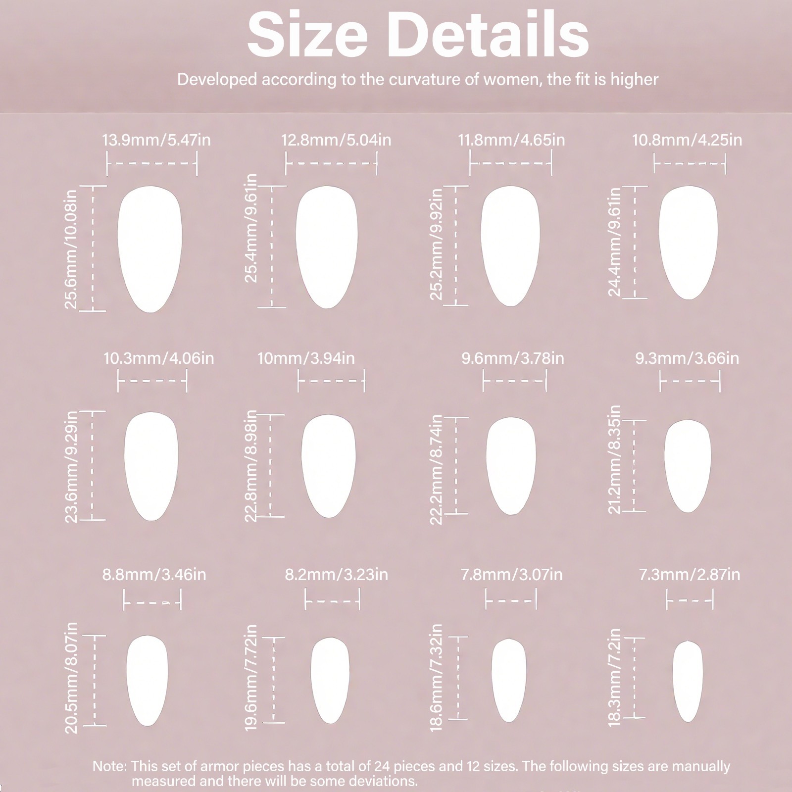 Clear Nude Long Almond Press-On Nails, 24Pcs Fake Nails with Full Prep Kit