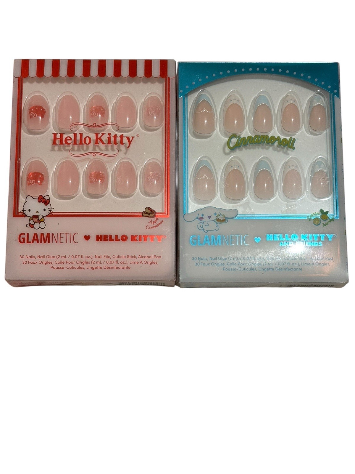 Glamnetic X Hello Kitty Press On Nails Lot 2Sets Cinnamoroll French Tip