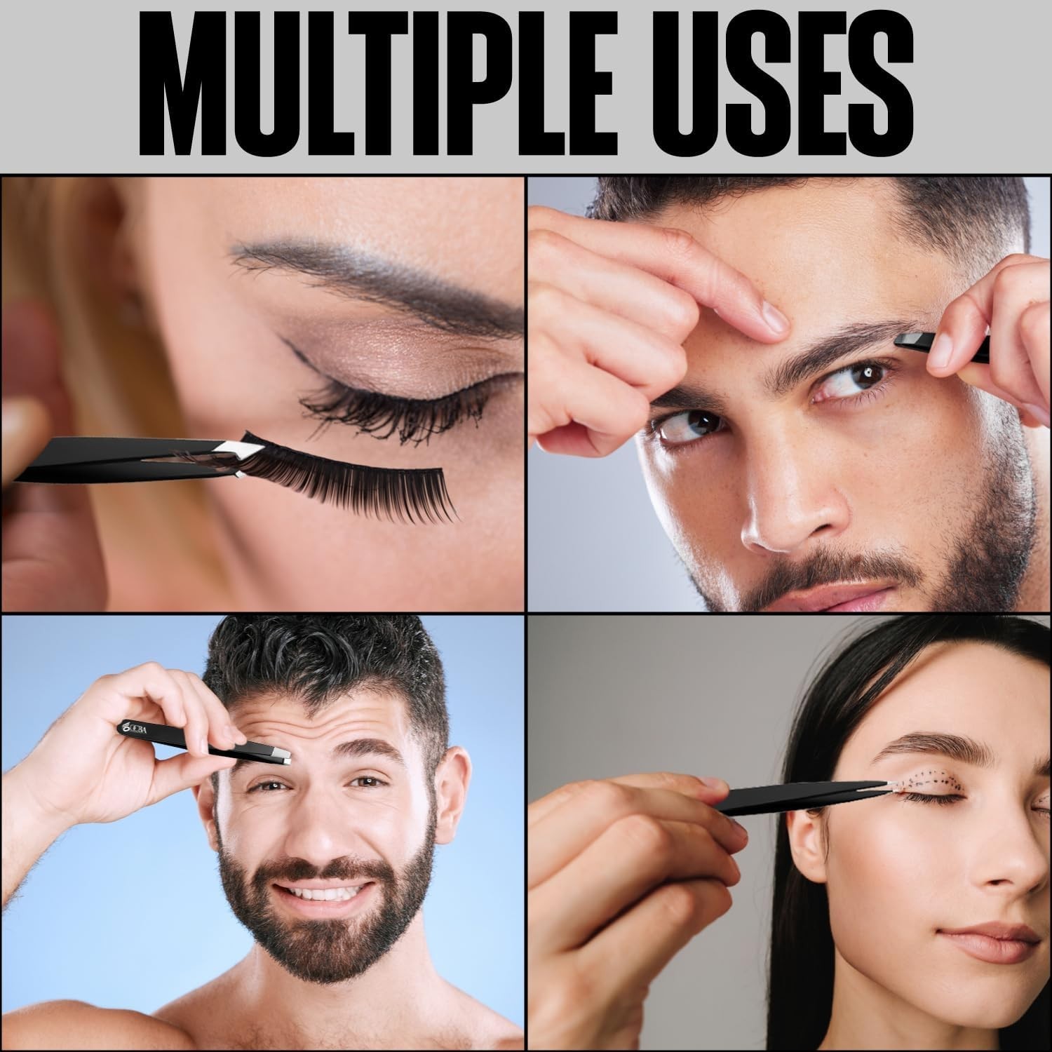 4 Tweezers for Facial Hair Women & Men- Grooming of Eyebrows-Ear Nose Ingrown…