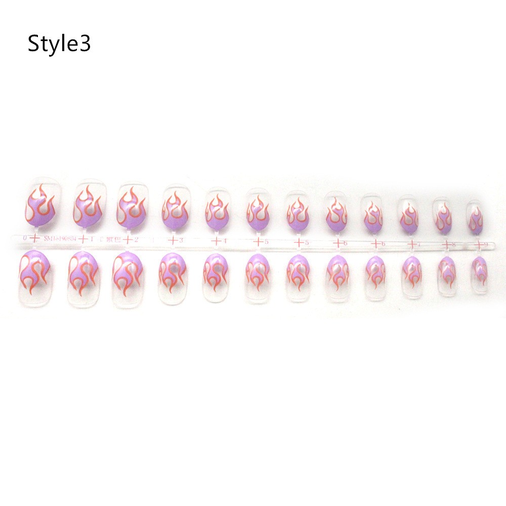 24pcs Manicure Flame Pattern Nail Decoration Patches DIY Plastic Nail Art Decor