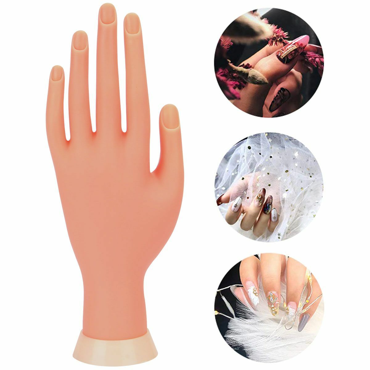 Practice Nail Art Trainer Training Hand / Finger Model Acrylic Gel False Tool US