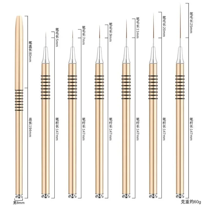 Nail Art Liners Striping Brushes Fine Line Drawing Detail Painting Blending