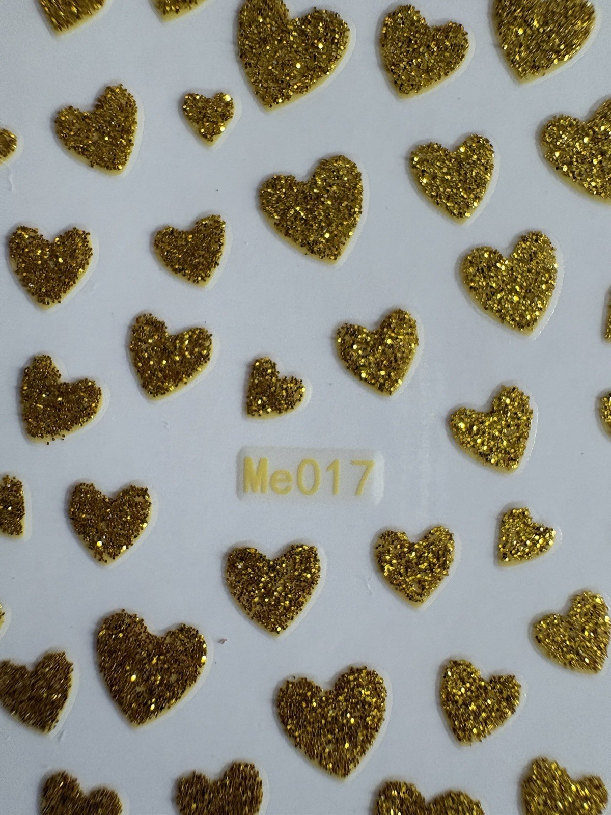 Multicolor Glitter Heart 3D Nail Art Stickers Self-Adhesive for Love Theme