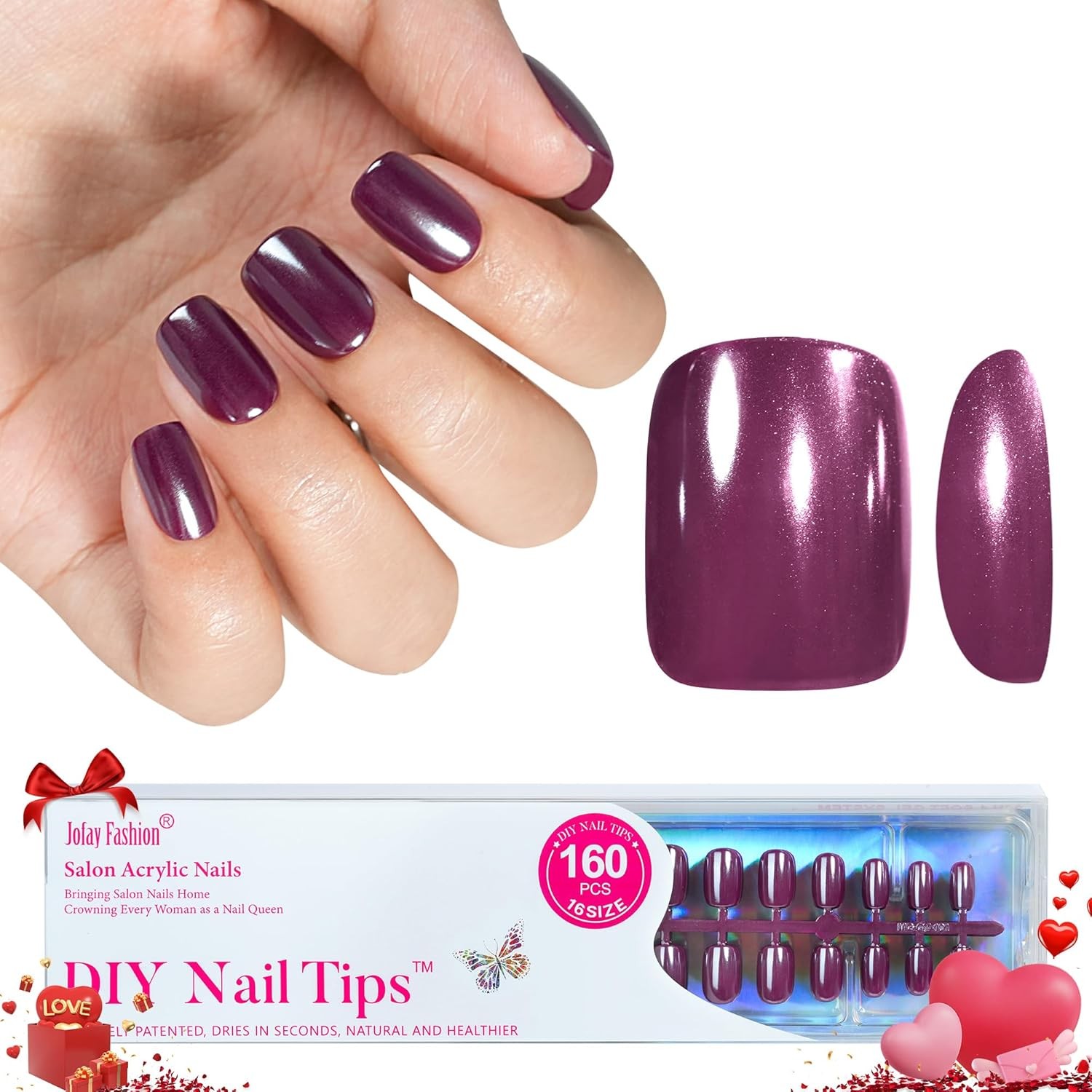 Bt Art Box Press On Nails – 160 PCS Soft Gel Fake Nails Kit for Manicure