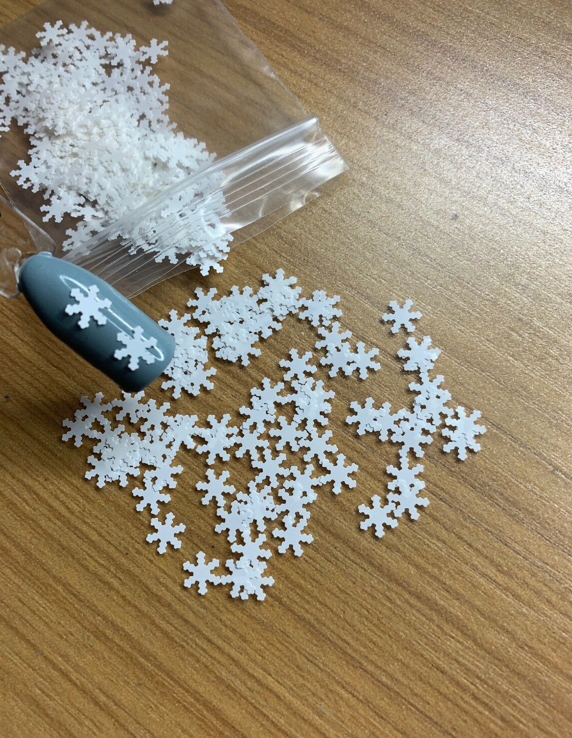 White Snowflake Nail Glitter | 1 TSP | Gel Nail Art & Acrylic