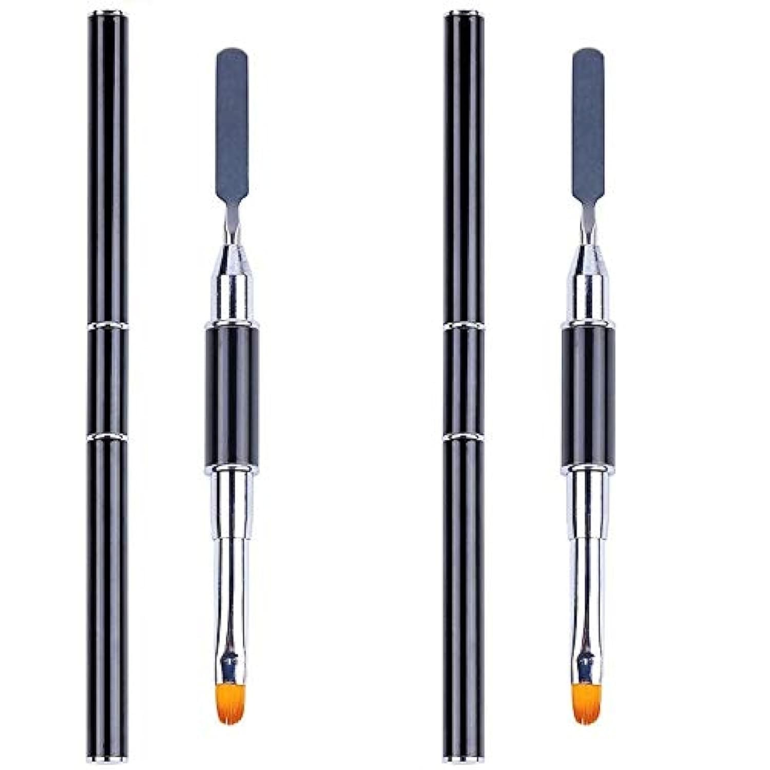 2 Pcs Polygel Brush and Picker Dual-Ended 2-In-1 Nail Brush Slice Tool