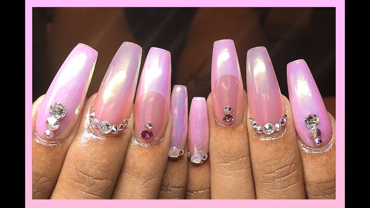 AB AURORA CANDY PINK NAIL CHROME POWDER Magic Glass Mirror EFFECT Mermaid Shiny
