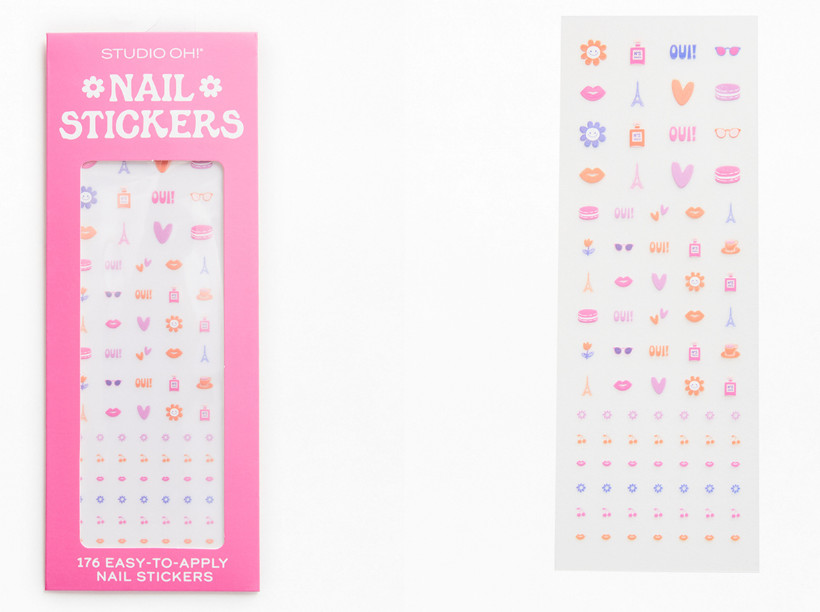 Studio Oh French Adventure Nail Stickers Set of 2 – 176 stickers per pack